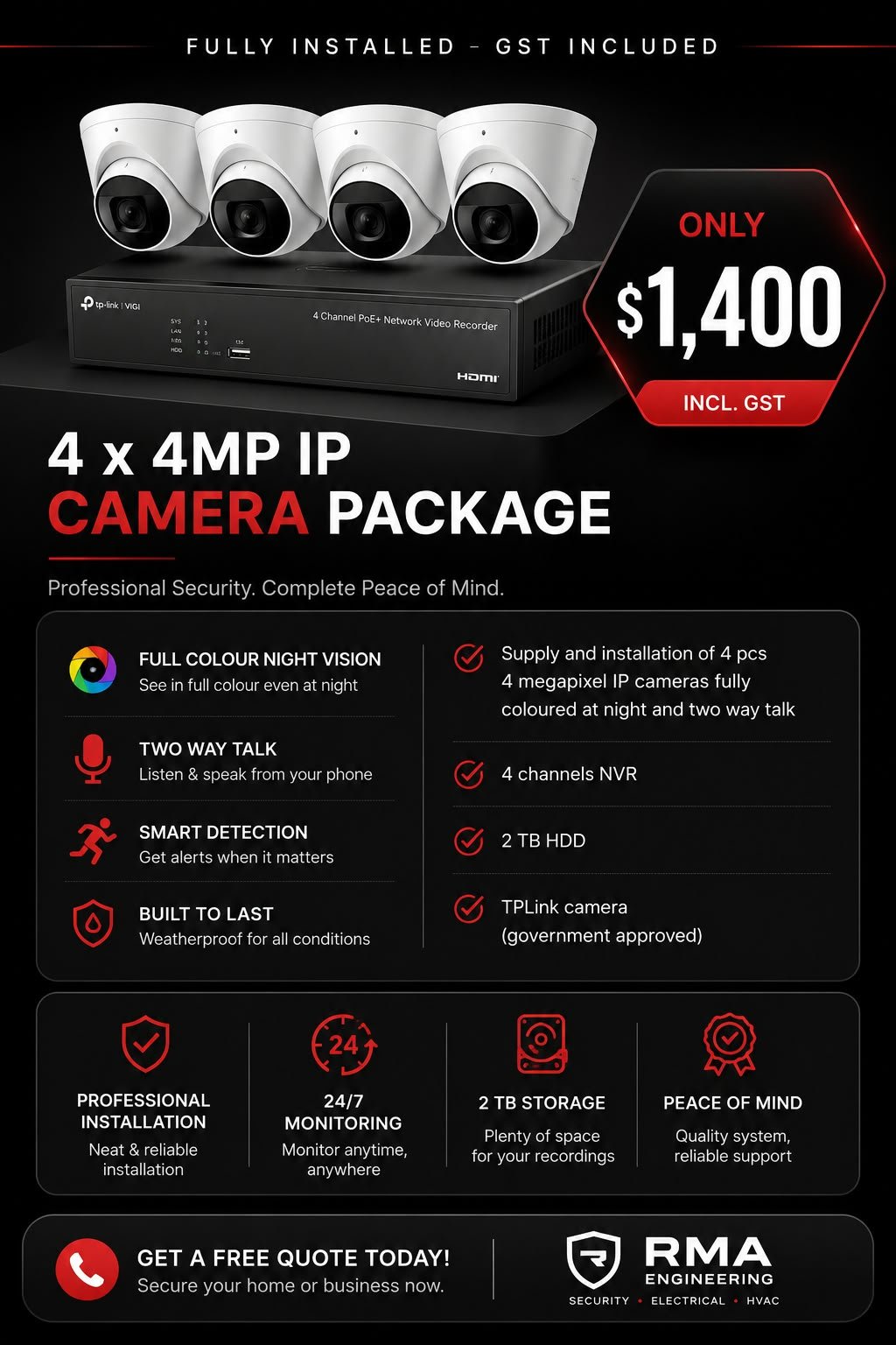 Home CCTV camera package
