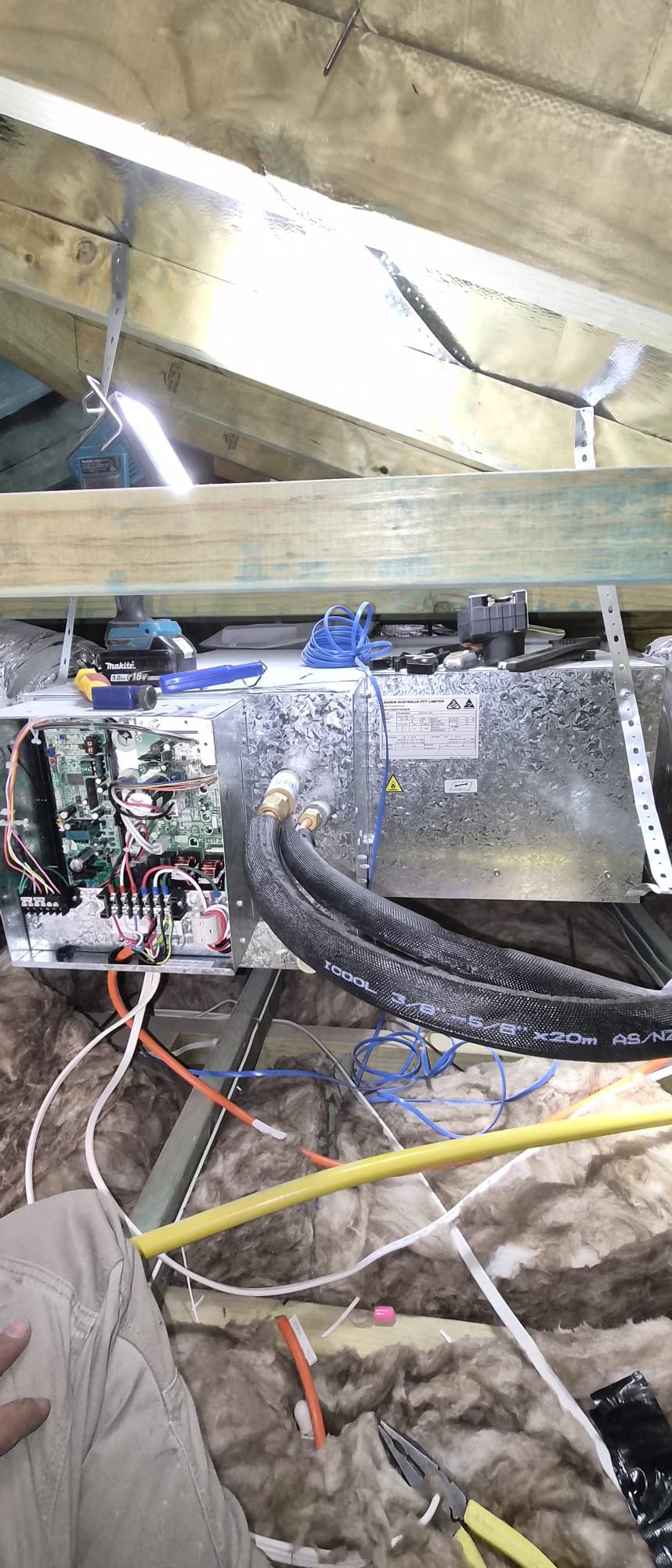 Ducted AC Attic Ductwork Installation
