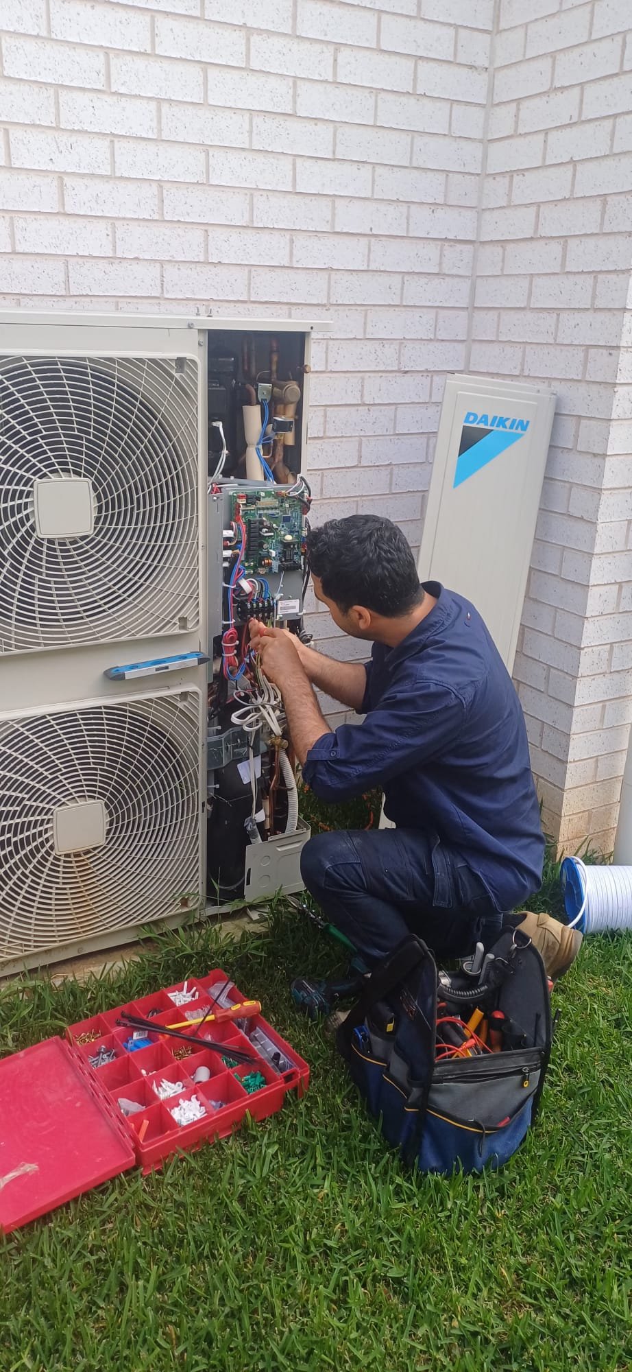 HVAC Technician Wiring Compressor